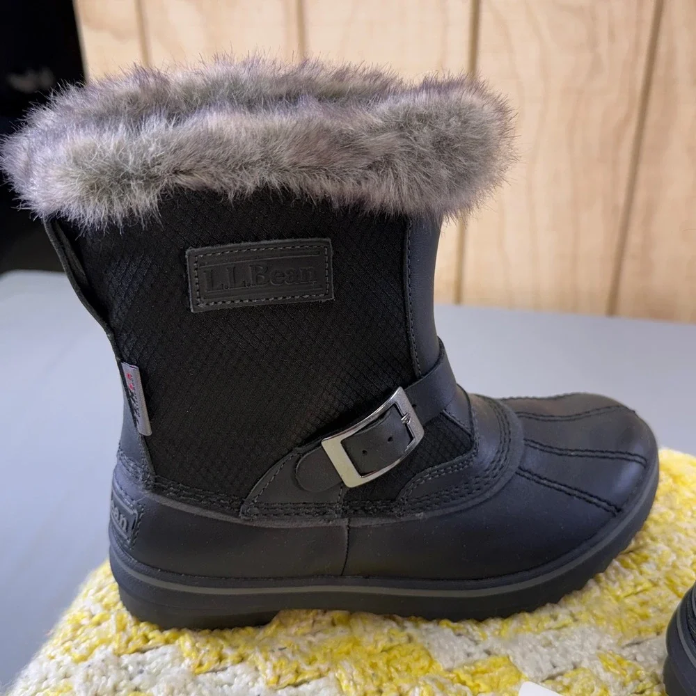 LL Bean Rangeley Pac Boot Mid Waterproof Insulated Black Winter Boots Women 6 - Picture 11 of 16